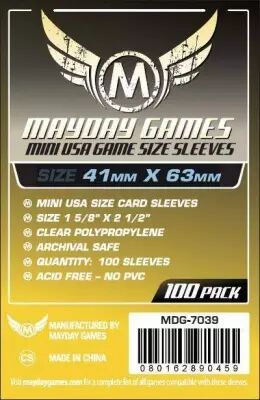 41x63mm - Lot de 100 prot�ge-cartes Mini USA - Mayday Games