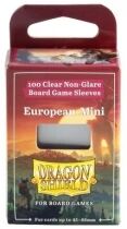 45x68mm - 100 Prot&egrave;ge-cartes Small Mini-Euro Clear/Non-Glare - Dragon Shield
