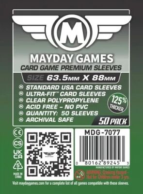63.5x88mm - Lot de 50 prot�ge-cartes Premium - Mayday Games