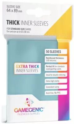 64x89mm - Lot de 50 prot�ge-cartes Inner Extra Thick - Gamegenic