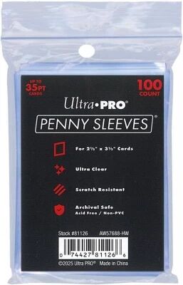 66x92mm - Lot de 100 prot�ge-cartes - Penny Sleeves