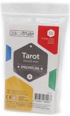 70x120mm - Lot de 55 prot�ge-cartes Tarot Premium - Zacatrus