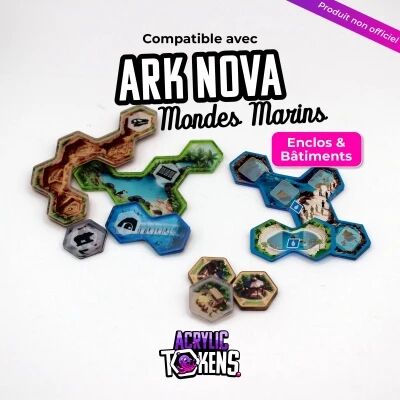 Ark Nova Mondes Marins - Enclos & B�timents : Pack de Jetons Acryliques