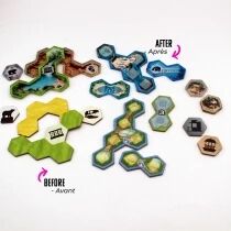 Ark Nova Mondes Marins - Enclos & B&acirc;timents : Pack de Jetons Acryliques