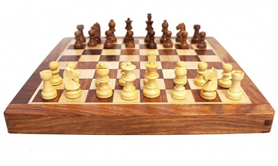Coffret Jeu d'échecs pliant magnétiques en bois échiquier et pions