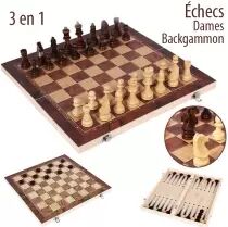 Échiquier 3 en 1 (Dames et Backgammon)