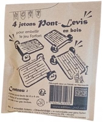 Forfort : Jetons Pont-Levis en bois (x4)