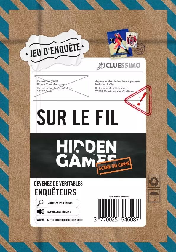 Jeux De Société / déduction - logique / Hidden Games : L'affaire