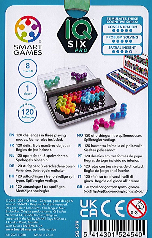 IQ SIX PRO - Jeu de logique Smart Games - Boutique