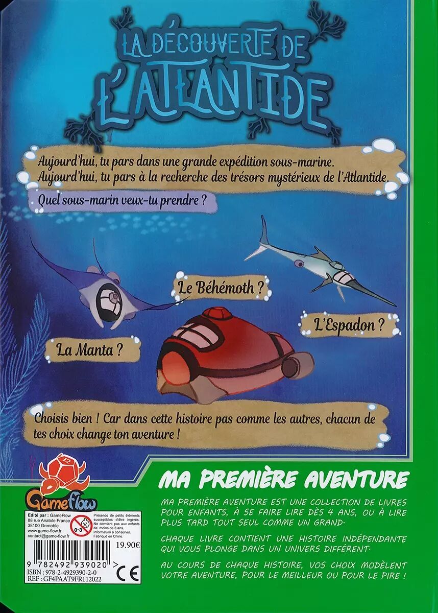 Découverte de l'Atlantide - Ma Première Aventure - Livre-Jeu dès 4 ans