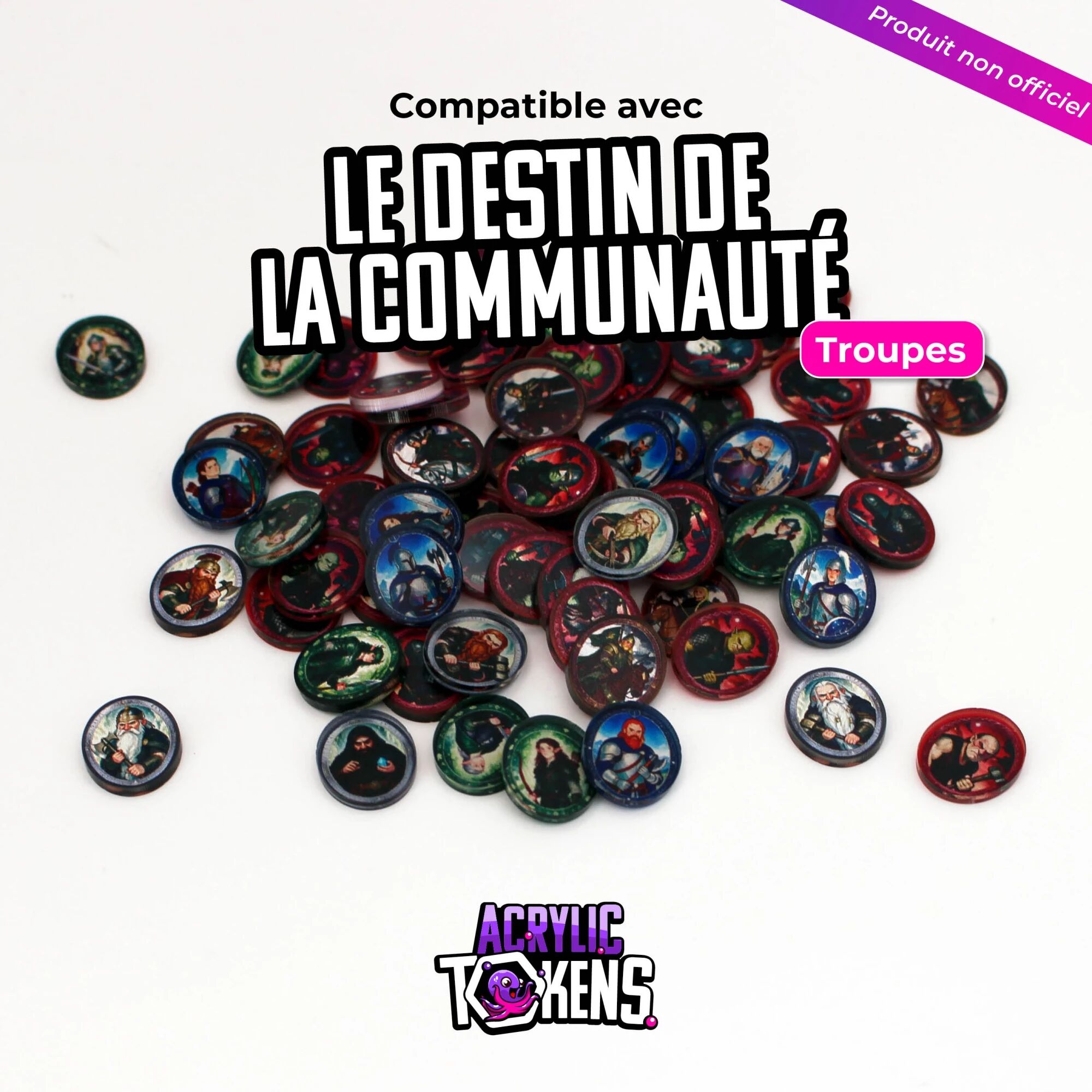 Boite de Le Destin de la Communauté - Troupes : Pack de Jetons Acryliques