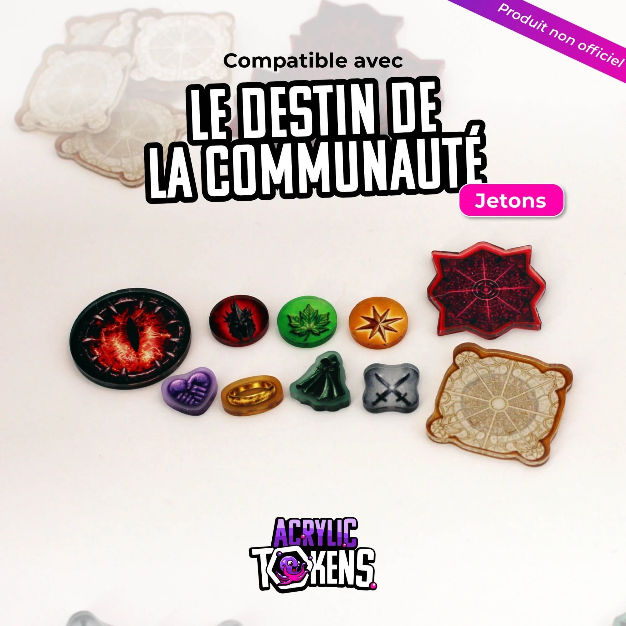 Boite de Le Destin de la Communauté - Tokens : Pack de Jetons Acryliques