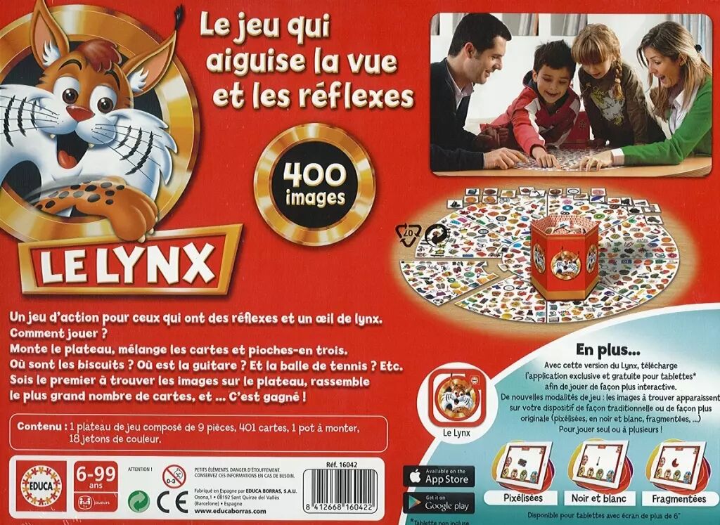 Le lynx 400 images, jeux de societe