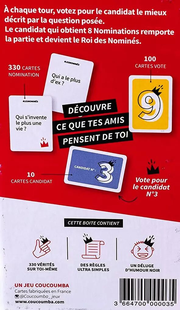 Les Nominés - Le Jeu Qui Révèle Les Personnalités - Jeu de Société pour  Animer Soirées et Week-Ends - Jeu de Cartes Adulte et Famille - Drôle