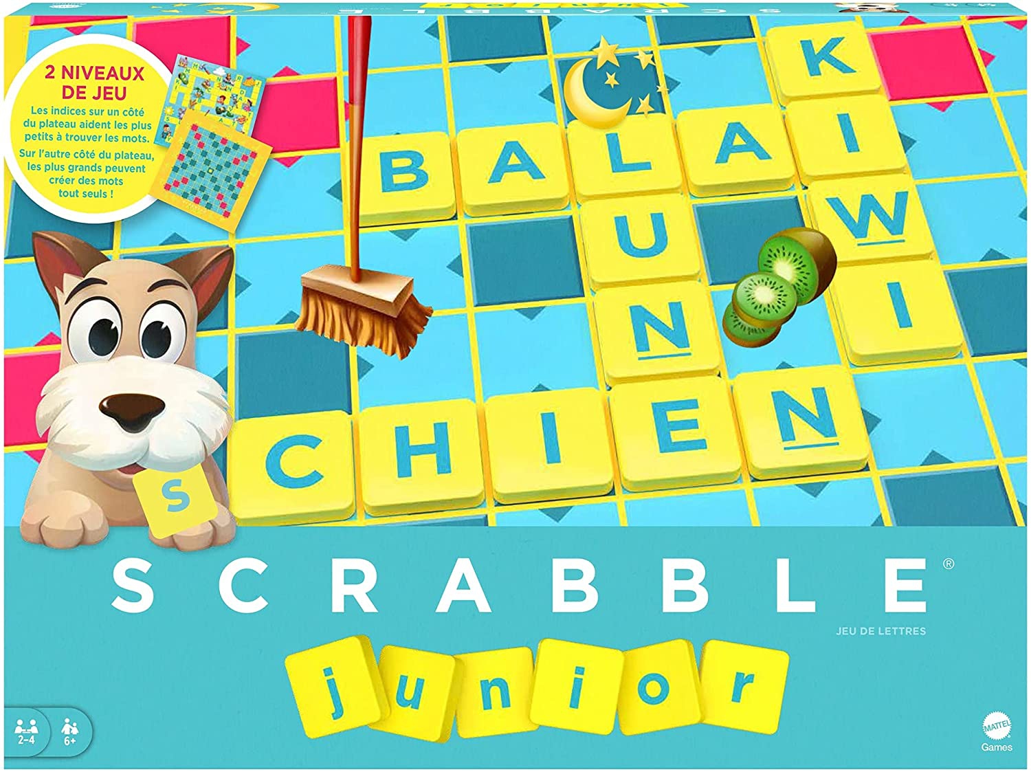 Scrabble Junior jeu de société et de lettres pour enfants dès 6 ans version anglaise Y9667 