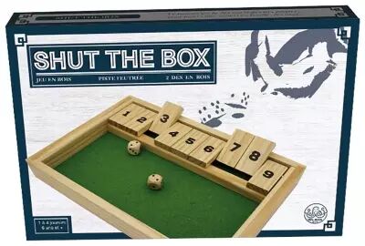 Shut The Box 9 en bois avec 2 d�s